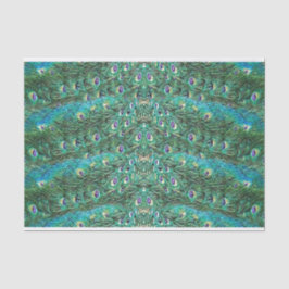 Pfauenfedern, abstrakt - Muster in Acryl Seidenpapier