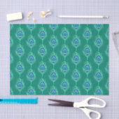 Pfauenfedern, Aqua on Turquoise / Peacock Seidenpapier (Handwerk)