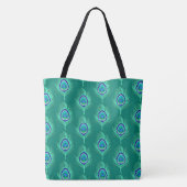 Pfauenfedern, Aqua on Turquoise / Peacock Tasche (Rückseite)