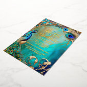 Pfauenfedern Art Nouveau Luxus Folieneinladung (Gedreht)