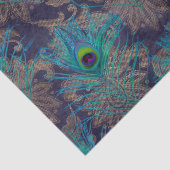 PfauenFedern auf Lila Entdeckungspapier Seidenpapier (Detail)