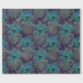 Pfauenfedern auf Lila Geschenkpapier (Flach)