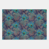 Pfauenfedern auf Lila Geschenkpapier Set (Vorderseite 3)