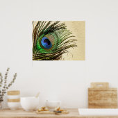 Pfauenfedern auf Wall-Poster Poster (Küche)