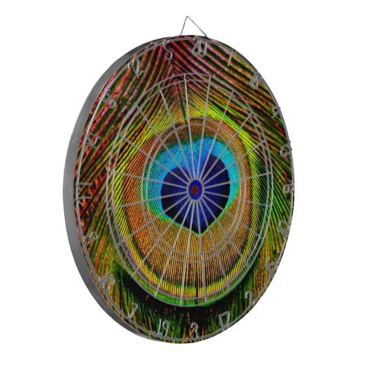 Pfauenfedern Auge für Liebe Dartscheibe (Vorderseite Links)