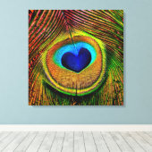 Pfauenfedern Auge für Liebe Leinwanddruck (Insitu (Holzboden))
