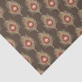 PfauenFedern, Beige auf dunklem Schokoladenbraun Seidenpapier (Ausschnitt)