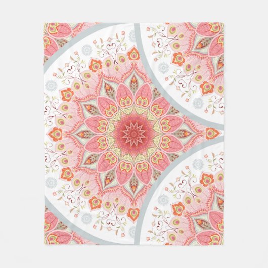 PfauenFedern, Blumenrundschmuck. Fleecedecke (Vorderseite)