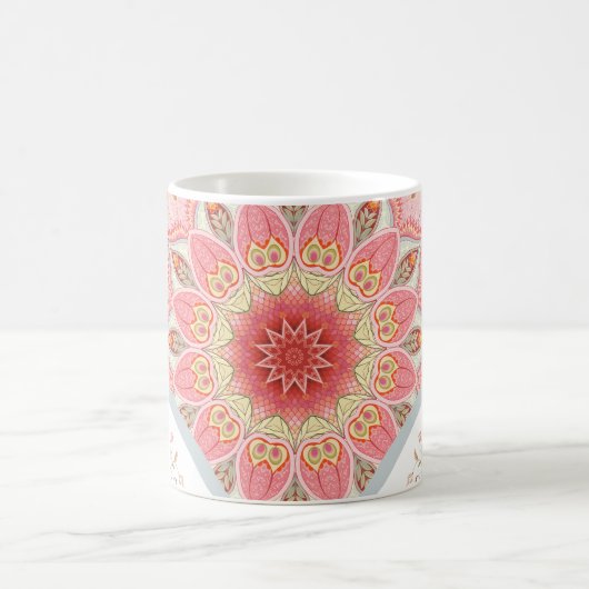 PfauenFedern, Blumenrundschmuck. Kaffeetasse (Mittel)