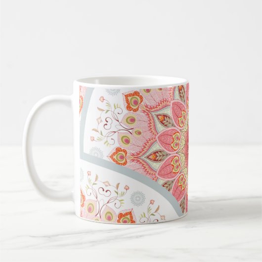 PfauenFedern, Blumenrundschmuck. Kaffeetasse (Links)