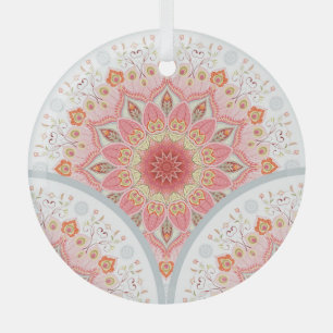 PfauenFedern, Blumenrundschmuck. Ornament Aus Glas