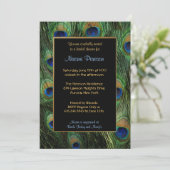 PfauenFedern - Brautparty Einladung (Stehend Vorderseite)