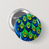 Pfauenfedern Design Button (Vorne & Hinten)
