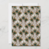 Pfauenfedern Einladung zur Hochzeit (Rückseite)