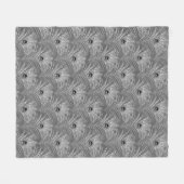 Pfauenfedern elegantes silbergraues Muster Fleecedecke (Vorderseite (Horizontal))