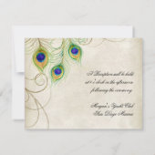 PfauenFedern Empfang Einladungskarte Einladung (Rückseite)