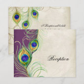 PfauenFedern Empfang Einladungskarte Einladung (Vorne/Hinten)