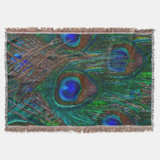 Pfauenfedern Etching Style Decke (Vorderseite)