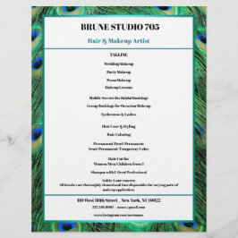 Pfauenfedern für Makeup & Hair Salon Flyer