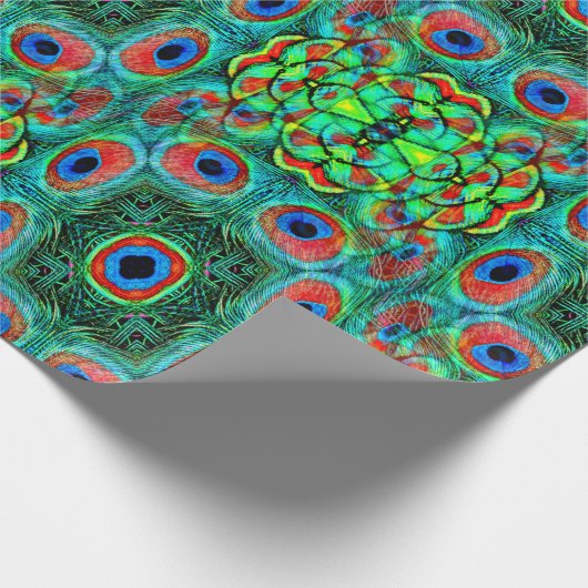 Pfauenfedern Galore... Geschenkpapier (Ecke)