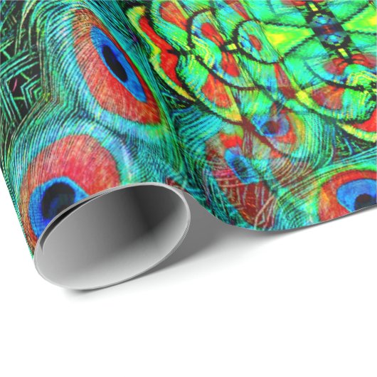 Pfauenfedern Galore... Geschenkpapier (Rolleneckpunkt)