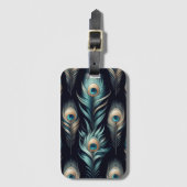 Pfauenfedern Gepäckanhänger (Vorderseite Vertikal)