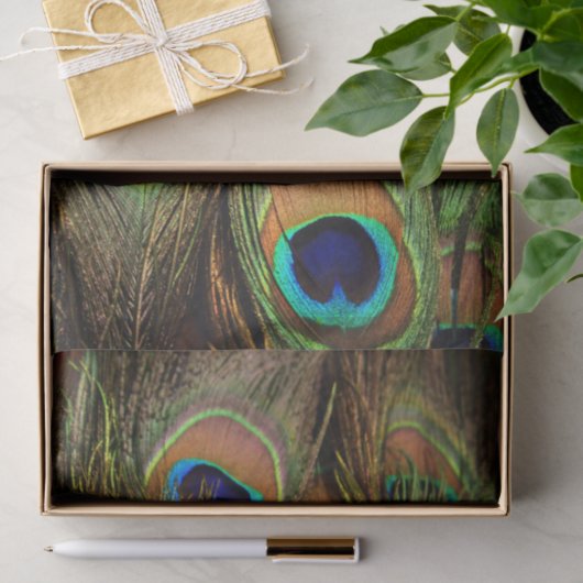 Pfauenfedern - Gewebepapier Seidenpapier (Geschenk)