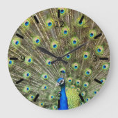 Pfauenfedern Große Wanduhr (Vorderseite)
