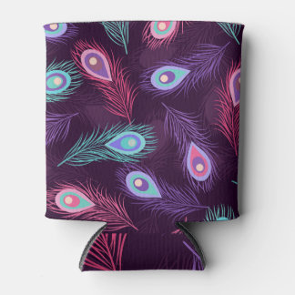 PfauenFedern: Handgezeichnet Vintag. Dosenkühler