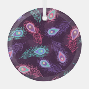 PfauenFedern: Handgezeichnet Vintag. Ornament Aus Glas