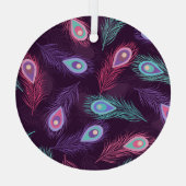 PfauenFedern: Handgezeichnet Vintag. Ornament Aus Glas (Rückseite)