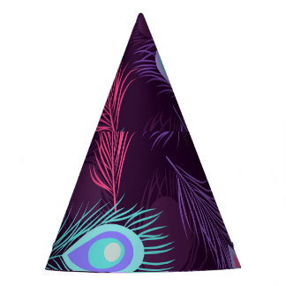 PfauenFedern: Handgezeichnet Vintag. Partyhütchen