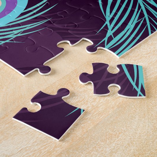 PfauenFedern: Handgezeichnet Vintag. Puzzle (Seite)