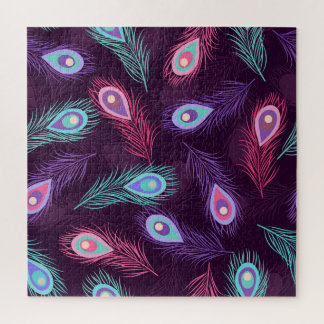 PfauenFedern: Handgezeichnet Vintag. Puzzle