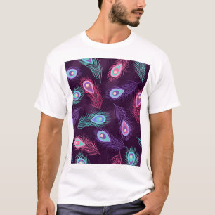 PfauenFedern: Handgezeichnet Vintag. T-Shirt