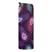 PfauenFedern: Handgezeichnet Vintag. Thermosbecher (Nach rechts gedreht)