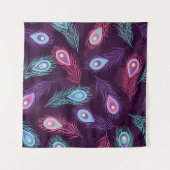 PfauenFedern: Handgezeichnet Vintag. Wandteppich (Vorderseite)