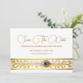 Pfauenfedern Hochzeit blühend Vogelthema rett Einladung (Stehend Vorderseite)