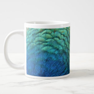 Pfauenfedern I Farbige abstrakte Naturgestaltung Jumbo-Tasse
