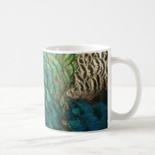 Pfauenfedern I Farbige abstrakte Naturgestaltung Kaffeetasse
