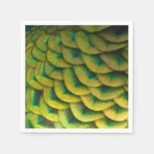Pfauenfedern II Farbige Natur Serviette