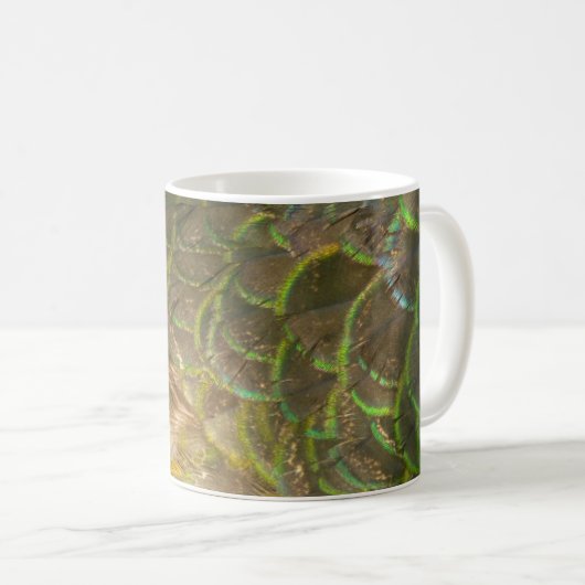 PfauenFedern III (Weiblich) Subtile Natur Kaffeetasse (VorderseiteRechts)