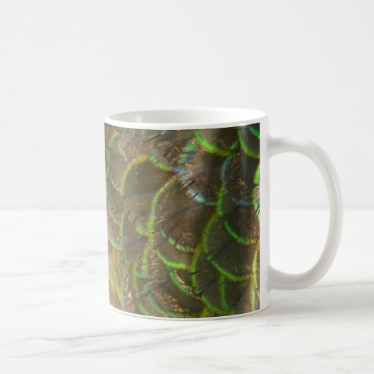 PfauenFedern III (Weiblich) Subtile Natur Kaffeetasse (Rechts)