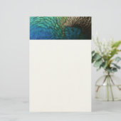 PfauenFedern in farbenprächtiger Abstrakter Natur Briefpapier (Stehend Vorderseite)