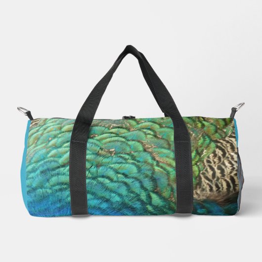 PfauenFedern in farbenprächtiger Abstrakter Natur Duffle Bag (Vorderseite)