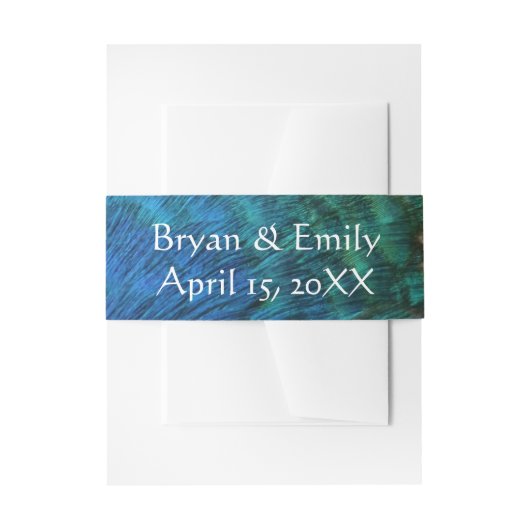 PfauenFedern in farbenprächtiger Abstrakter Natur Einladungsbanderole (Vorderseite Beispiel)