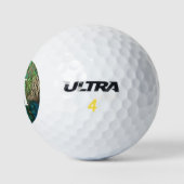 PfauenFedern in farbenprächtiger Abstrakter Natur Golfball (Logo)