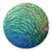 PfauenFedern in farbenprächtiger Abstrakter Natur Keramikknauf (Vorderseite)