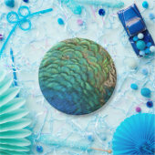 PfauenFedern in farbenprächtiger Abstrakter Natur Pappteller (Party)