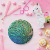 PfauenFedern in farbenprächtiger Abstrakter Natur Pappteller (Party)